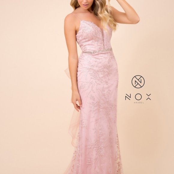 Illusion V-Neck Sheath Shape Prom Dress NXT314